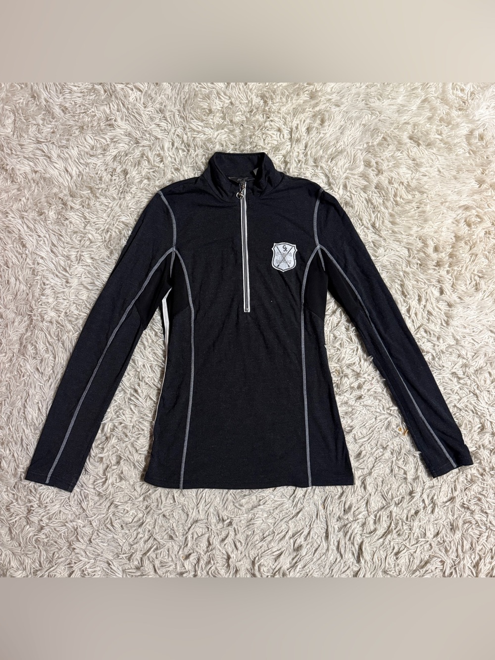 Women’s Small Dark Grey Goode Rider Long Sleeve Horseback Riding Shirt. Good Con